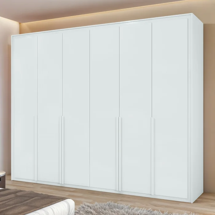 Guarda-Roupa 6 Portas 6 Gavetas 100% Mdf Detroid Branco