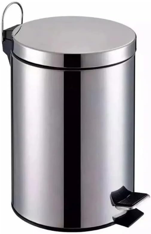 Lixeira Aço Inox Redonda 3 Litros Com Pedal Emborrachado