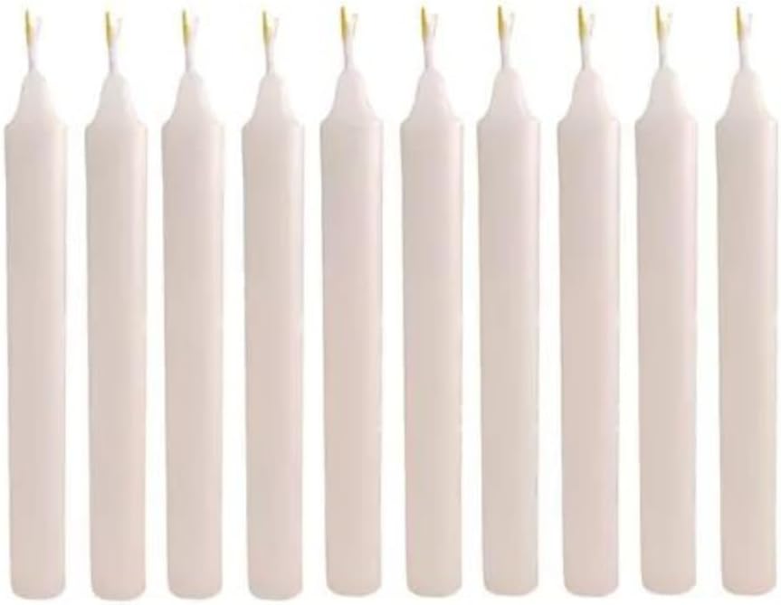 Pacote 10 Velas Palito Branca 13,5cm 100% Parafina Pura