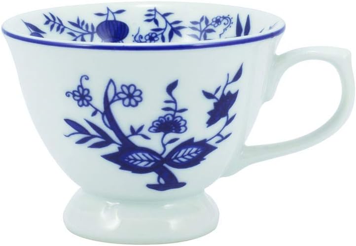 Serviço de Jantar Chá e Café 42 Peças em Porcelana, Com Relevo Pomerode, Decoração Cebolinha Azul - Porcelana Schmidt