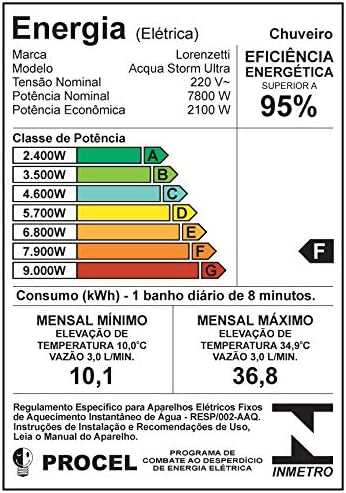 Chuveiro Acqua Storm Ultra 220V 7800W Preto - Lorenzetti