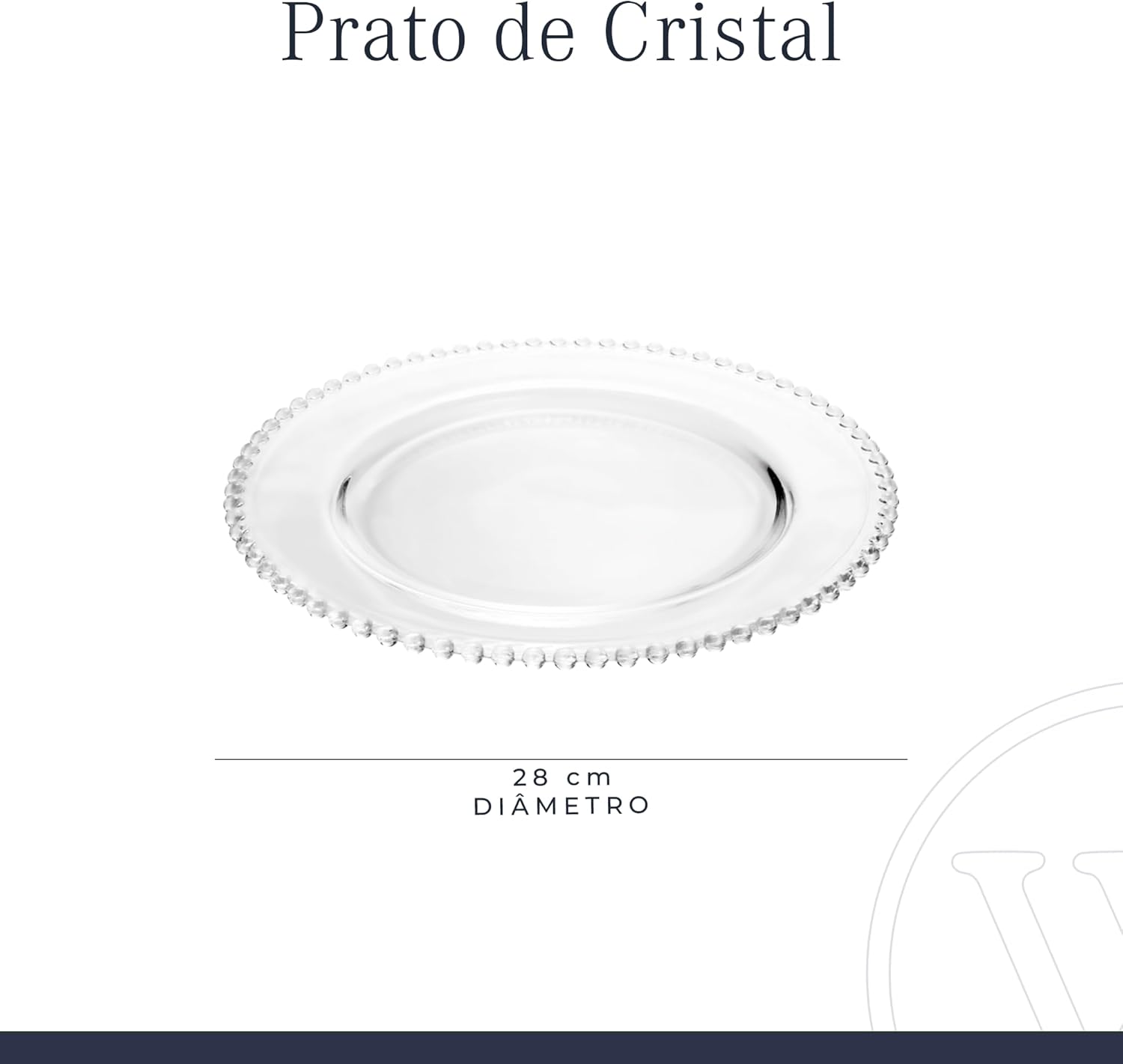 Conjunto de Pratos de Cristal Pearl 28cm 4 Peças - Wolff