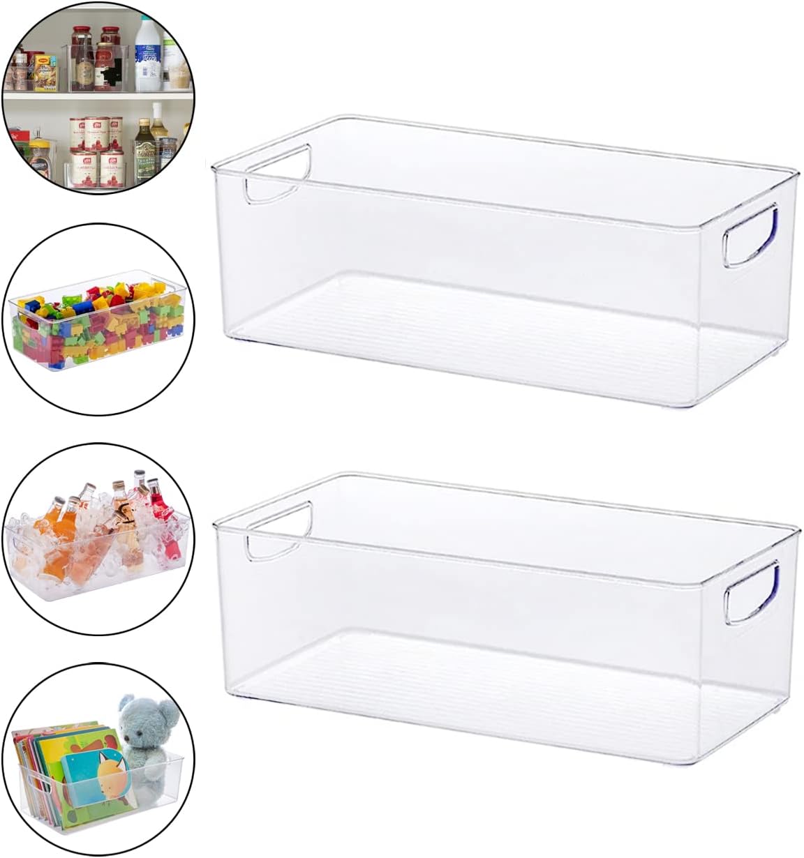 Organizador Multiuso Diamond 23x11x8cm Acrílico Cristal Paramount - Kit com 2 peças