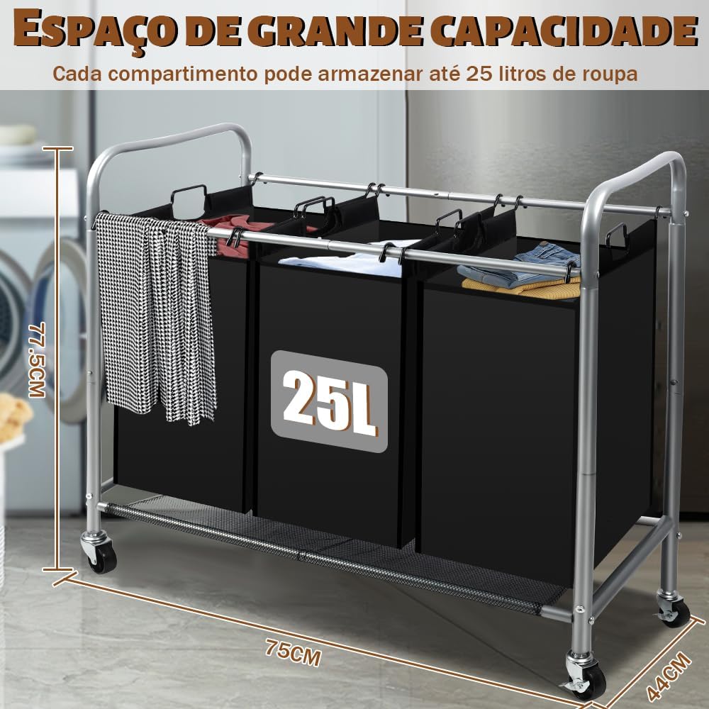Cesto de Roupa com Divisória