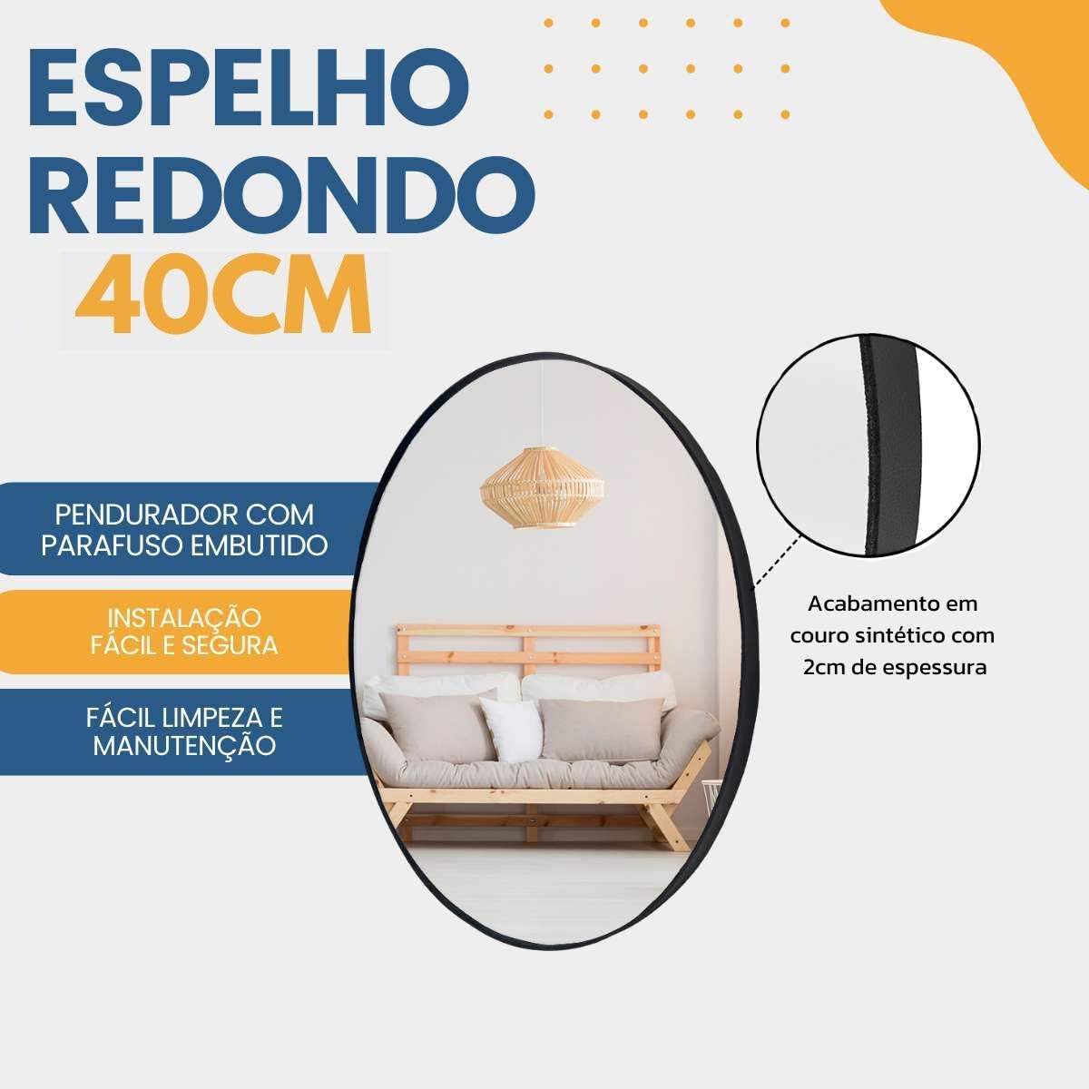 Espelho Decorativo 40cm Multiuso