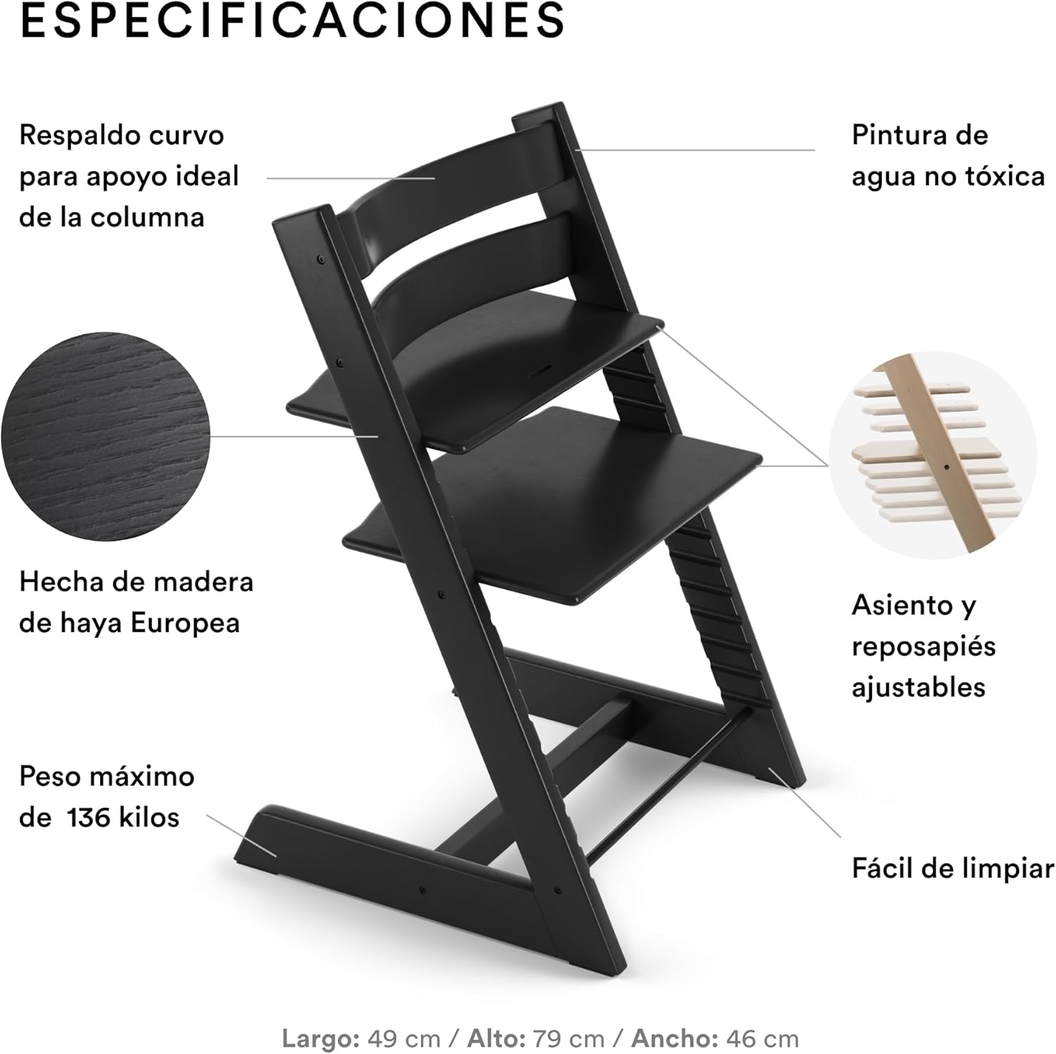 Cadeira Ajustável Tripp Trapp Preta - Stokke