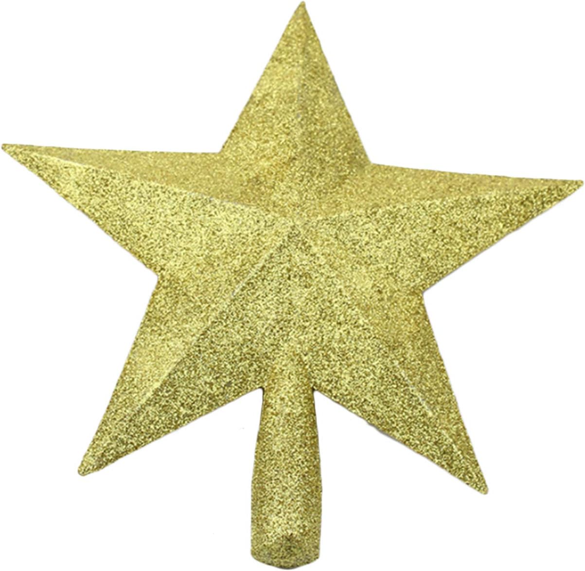 Topo de Árvore de Natal com Estrela Brilhante Dourado 25 cm