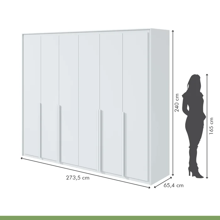 Guarda-Roupa 6 Portas 6 Gavetas 100% Mdf Detroid Branco