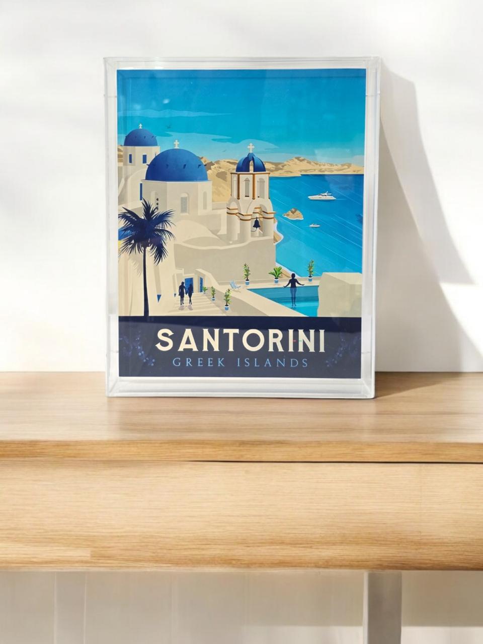 Quadro com Caixa de Acrílico Travel Santorini 24X30X3cm