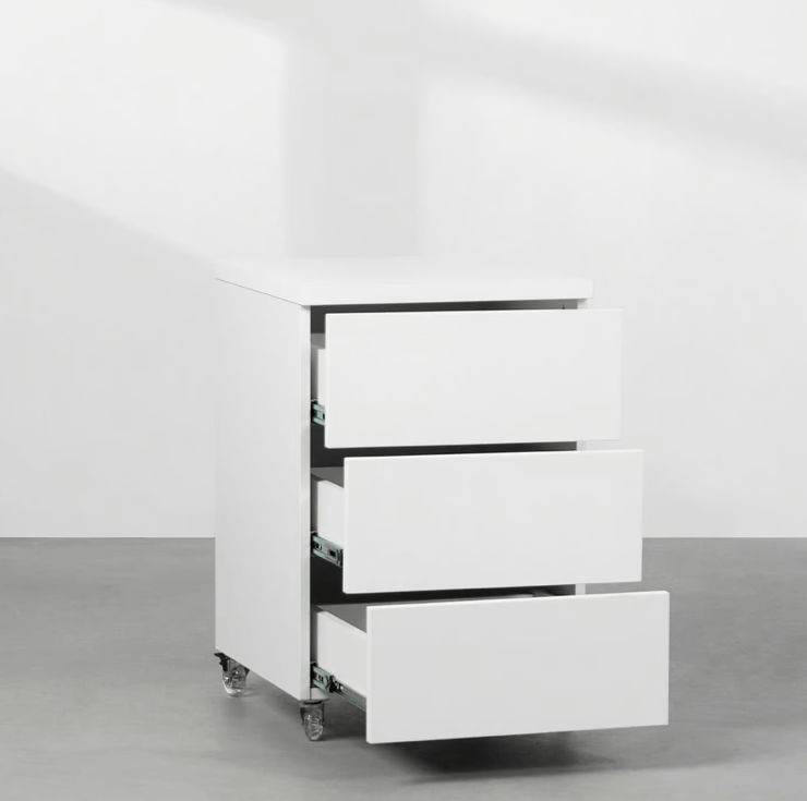 Módulo Contemporâneo 3 gavetas Branco - 42,5cm